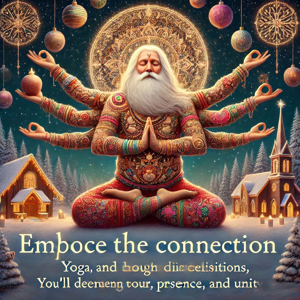 Embrace the Connection Yoga and Christmas, though originating from different traditions, converge on the values of peace, joy, and unity. By incorporating yoga into your holiday celebrations, you’ll not only deepen your connection to the season’s true essence but also find balance, presence, and well-being. Contact us to learn more about how yoga can enhance your holiday season