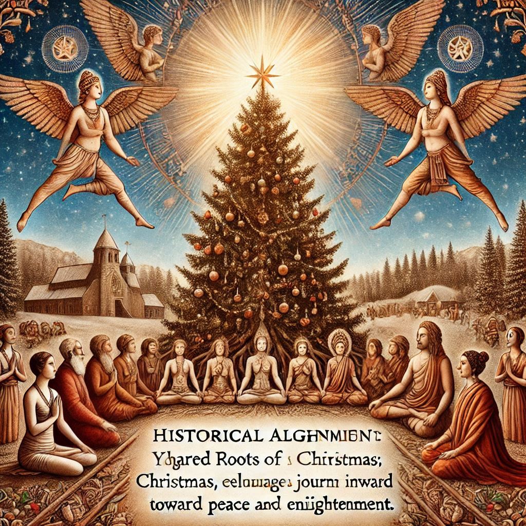 Historical Alignment: Shared Roots of Spiritual Enlightenment Yoga, with its ancient origins, and Christmas, rooted in the story of spiritual redemption, both encourage a journey inward toward peace and enlightenment. Yoga’s practice of meditation and self-awareness aligns with the reflective and celebratory nature of Christmas. These shared roots remind us to focus on inner harmony during the festive season.