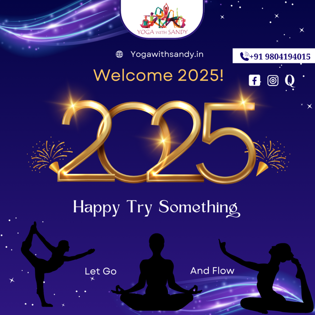 yoga with sandy, new year 2025, let go and flow, yoga classes