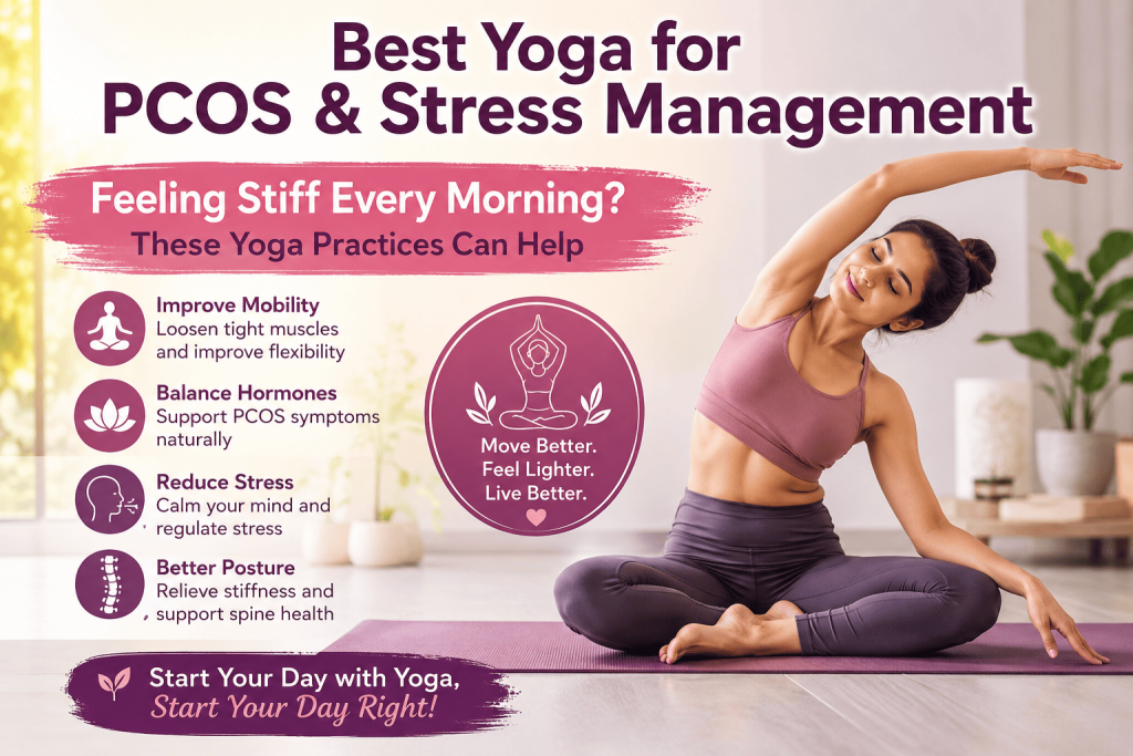 Yoga for Morning Stiffness, morning yoga routine yoga for flexibility yoga for stress relief beginner yoga exercises mobility exercises yoga for back pain stretching exercises at home yoga for better posture yoga for office workers yoga for healthy aging yoga class in Kolkata yoga class in Kankurgachi yoga studio near me certified yoga teacher experienced yoga teacher yoga with sandy yoga class near you alternatives to YouTube yoga guided yoga classes holistic wellness through yoga.