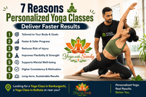 Personalized Yoga Classes, Personalized Yoga Classes Yoga With Sandy Yoga Class in Kolkata Yoga Class in Kankurgachi Certified Yoga Teacher, Experienced Yoga Teacher Yoga Studio Yoga Class Near You Yoga Class Near Manicktala Yoga Class Near Ultadanga Private Yoga Classes One-on-One Yoga Classes Yoga for Beginners Yoga for Weight Loss Yoga for Flexibility Yoga for Stress Relief.